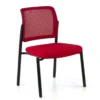 Sedia visitatore Hermes, base a 4 gambe, seduta ampia, schienale in rete