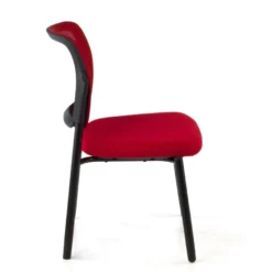Sedia visitatore Hermes, base a 4 gambe, seduta ampia, schienale in rete