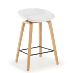 Sgabello alto Helsinki in stile nordico con gambe in legno