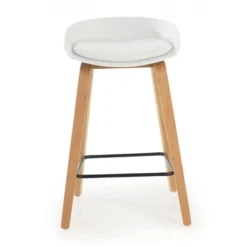Sgabello alto Helsinki in stile nordico con gambe in legno