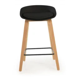 Sgabello alto Helsinki in stile nordico con gambe in legno