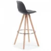 Sgabello alto Norway con gambe in legno, design scandinavo