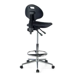 Sgabello da laboratorio TopWork, altezza e schienale regolabili