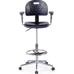 Sgabello da lavoro con braccioli MaxWork X1, anello poggiapiedi
