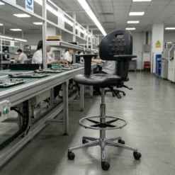 Sgabello da lavoro con braccioli MaxWork X1, anello poggiapiedi