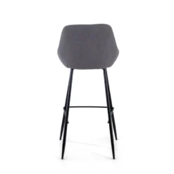 Sgabello Imbottito Giselle, Ergonomico e Struttura Nera