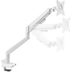 Supporto monitor individuale con porta USB, alluminio, 1 schermo