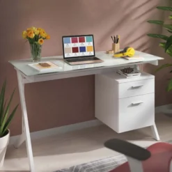 Tavolo per computer Oasis con cassetti sospesi